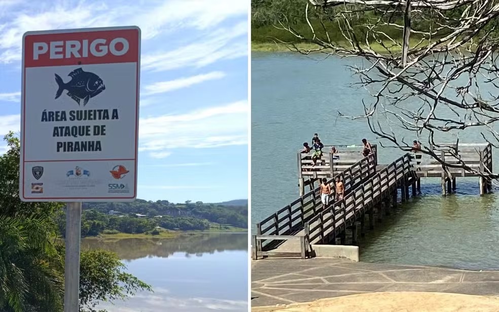 Jovens tiveram ferimentos leves no calcanhar e no dedo do pé, em Goiás — Foto: Divulgação/Corpo de Bombeiros