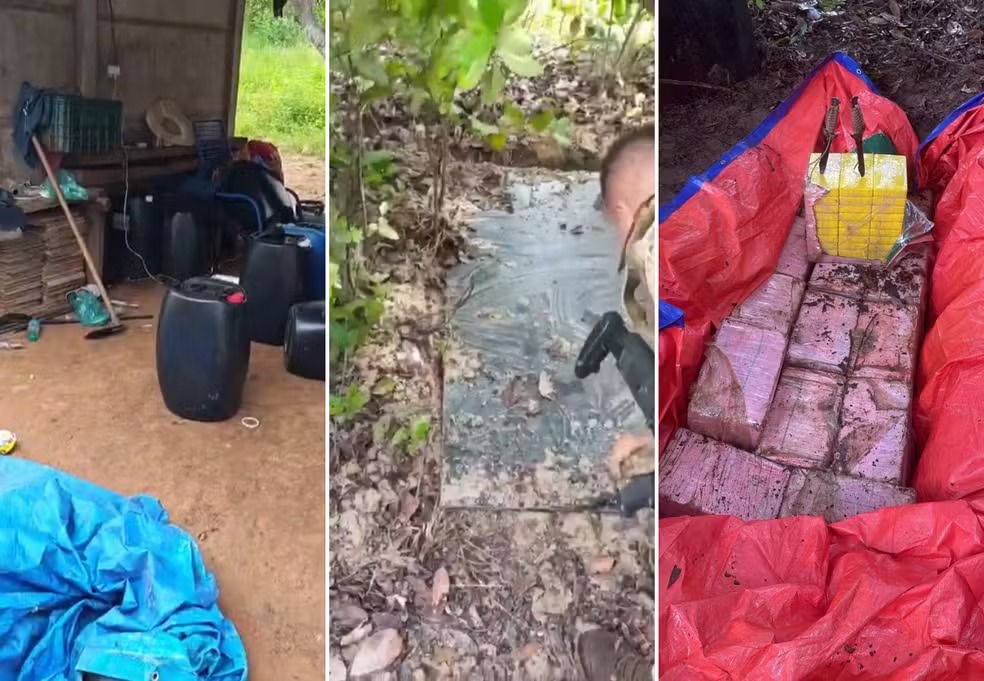 Operação encontrou drogas em pista clandestina — Foto: PM-GO/divulgação