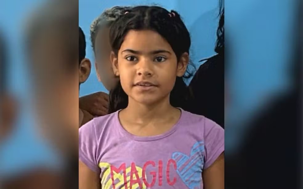 Weslenny Rosa Lima, de 9 anos, morreu após passar mal horas depois de um jantar em família, em Alto Horizonte (GO) — Foto: Reprodução/TV Anhanguera