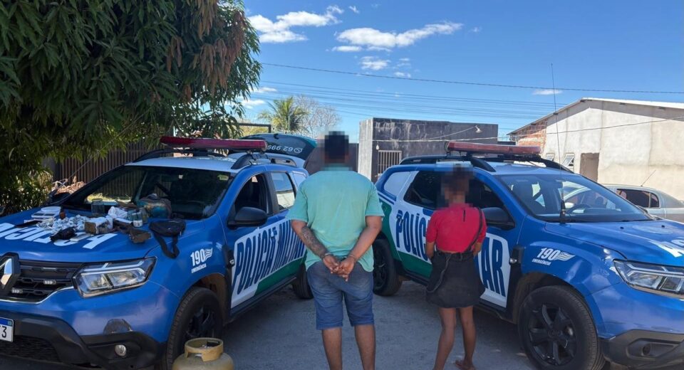 PM prende dois suspeitos e apreende mais de 1,2 kg de maconha, arma e objetos furtados em Porangatu