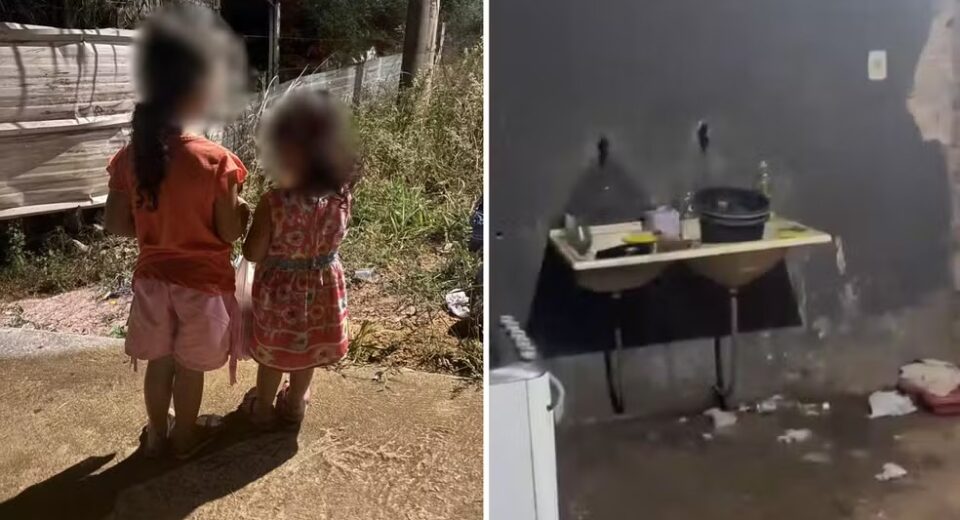 Crianças de 2 e 5 anos são encontradas sozinhas e sem comida após mãe sair para churrasco