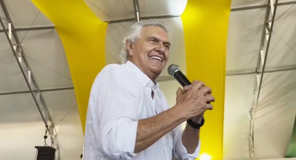 Ronaldo Caiado durante evento em Trindade, Goiás — Foto: Reprodução