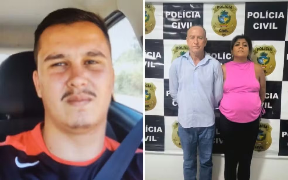 Pai é preso suspeito de mandar matar o filho em Goiás — Foto: Reprodução/TV Anhanguera