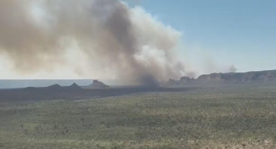 Parque Estadual de Terra Ronca perde 10 hectares para incêndio — Foto: Reprodução/ TV Anhanguera