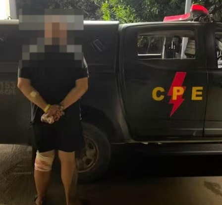 Homem preso suspeito de matar um policial militar no Lago Corumbá IV, em Goiás — Foto: Reprodução/CPE Anápolis