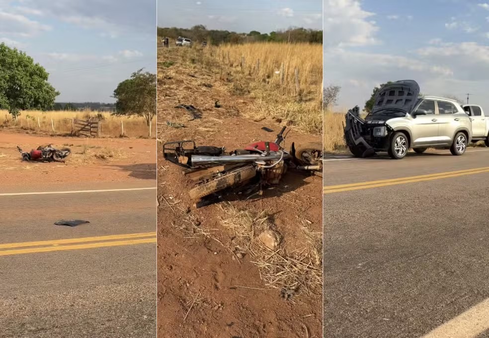 Batida entre carro e moto deixa um morto e outro ferido no TO — Foto: Araguaçu Notícias/Divulgação