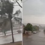 Carreta carregada com leite condensado pega fogo na GO-210