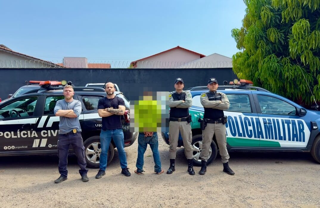 Homem é preso escondido debaixo de cama após furto em Porangatu. Foto: Polícia Militar