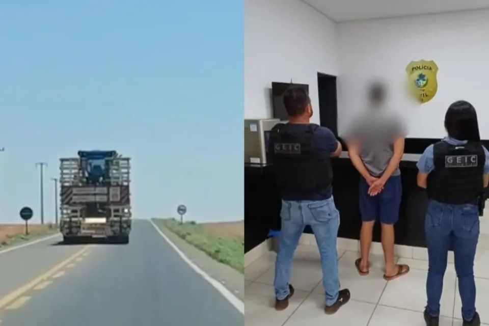 Motorista de carreta é flagrado dirigindo em zigue-zague e invadindo contramão emrodovia de Goiás